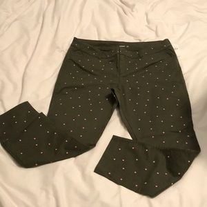 Olive Green with polka dots Old Navy Pixie Pant